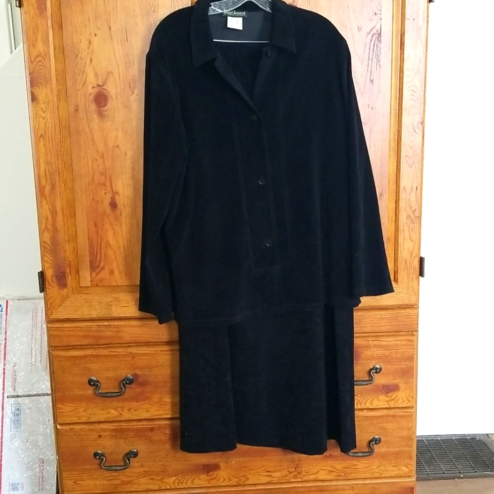 Harve Benard Vintage Black Velvet/Suede Maxi Skirt Jacket Suit 16
